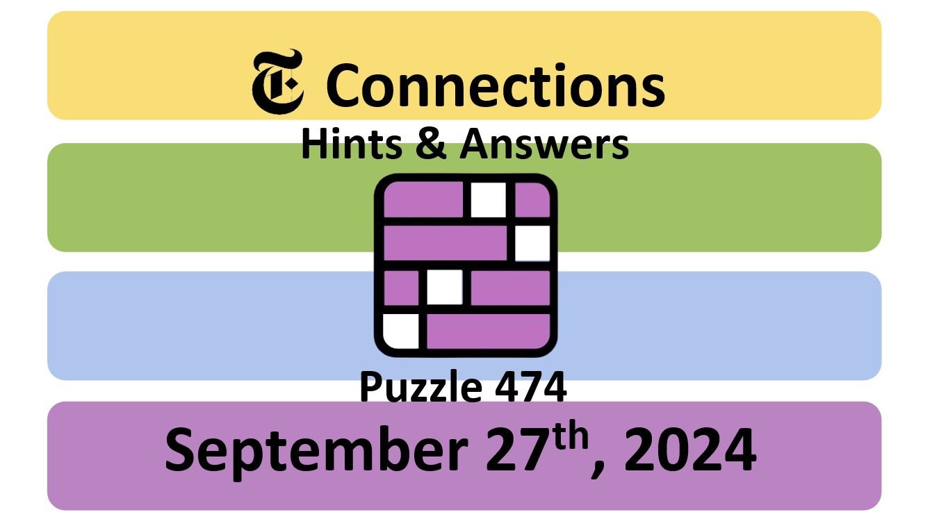 ‘NYT Connections’ Answers Today 474 September 27th, 2024 Hints and