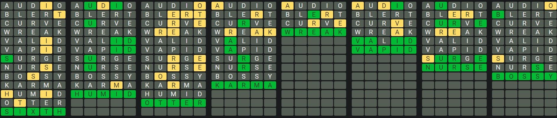 Daily Octordle Answer 955 - September 5th 2024