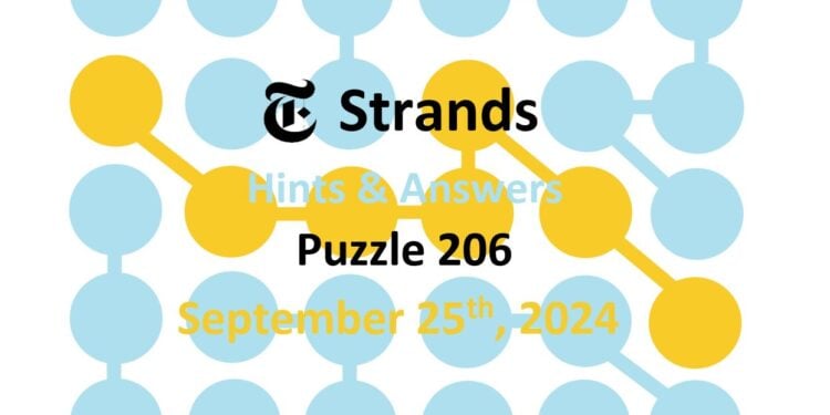 Daily Strands 206 Answers Today - 25th September 2024