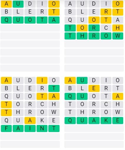 Weekly Quordle 63 Answer - Sept 2nd - Sept 7th 2024