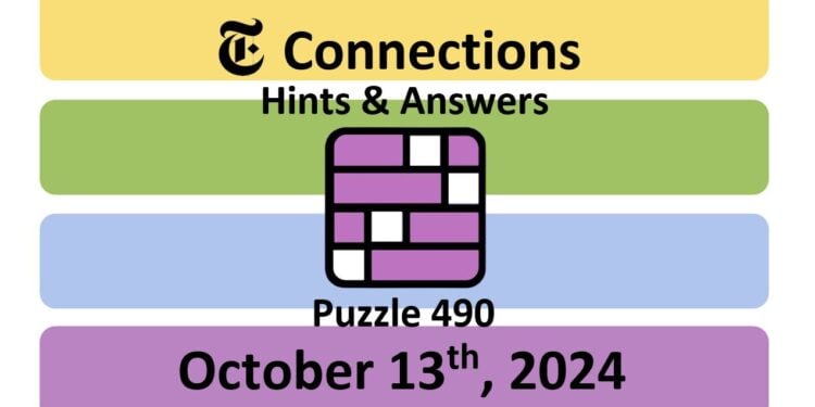 Daily NYT Connections 490 Answers - October 13th 2024