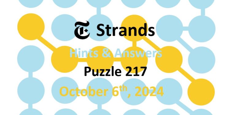 Daily Strands 217 Answers Today - 6th October 2024