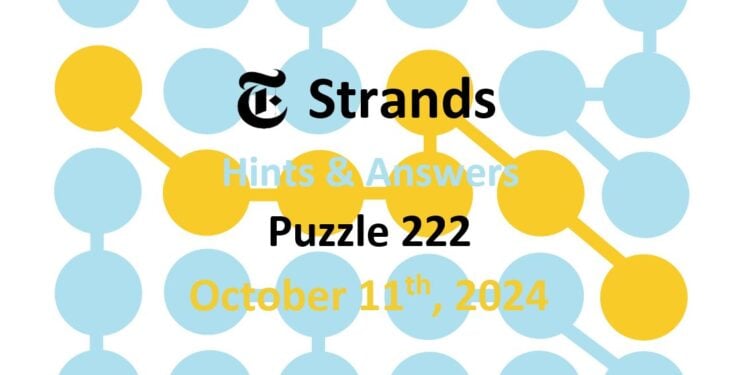 Daily Strands 222 Answers Today - 11th October 2024