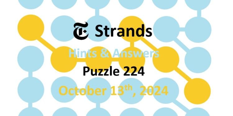 Daily Strands 224 Answers Today - 13th October 2024