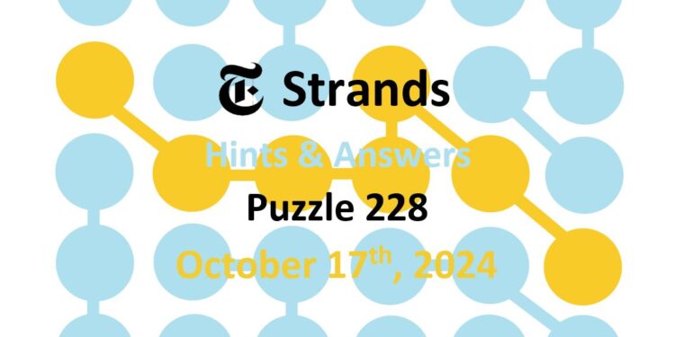 Daily Strands 228 Answers Today - 17th October 2024