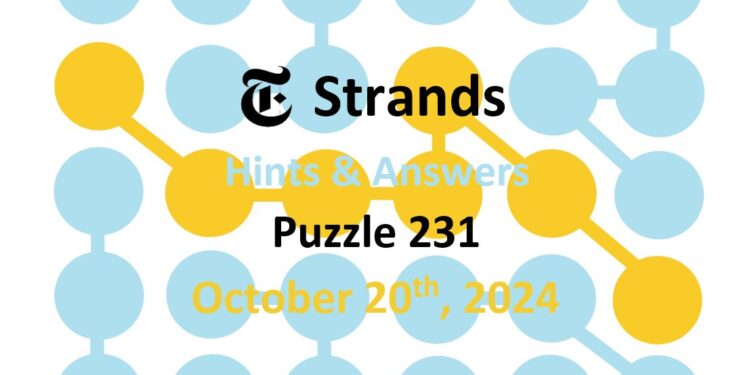 Daily Strands 231 Answers Today - 20th October 2024