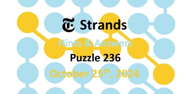 Daily Strands 236 Answers Today - 25th October 2024