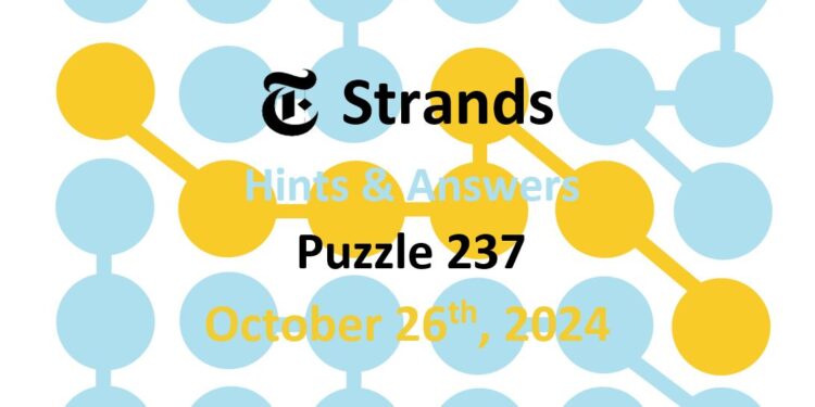 Daily Strands 237 Answers Today - 26th October 2024