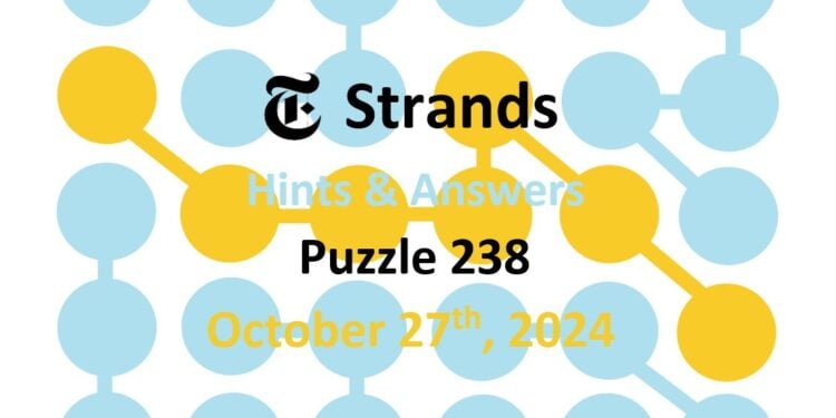 Daily Strands 238 Answers Today - 27th October 2024