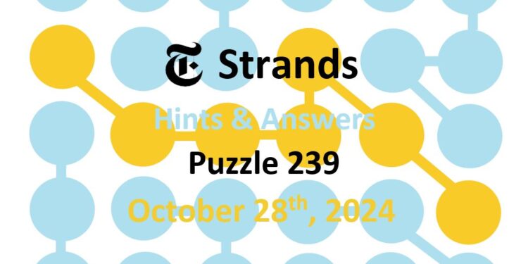 Daily Strands 239 Answers Today - 28th October 2024