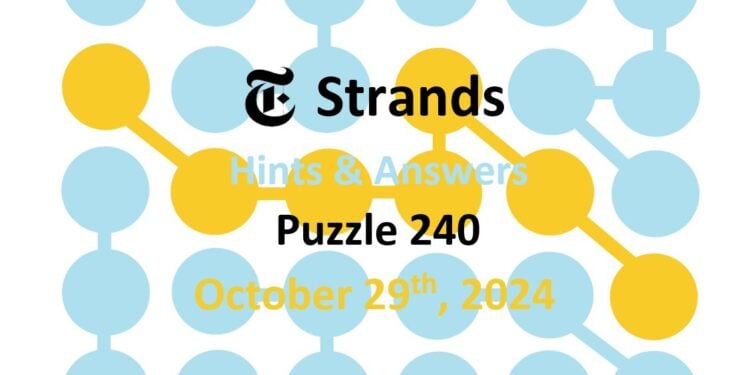 Daily Strands 240 Answers Today - 29th October 2024