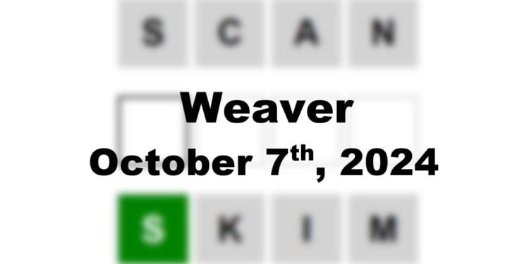 Daily Weaver Answers - 7th October 2024