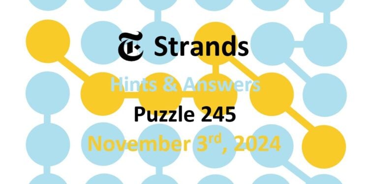 Daily Strands 245 Answers Today - 3rd November 2024