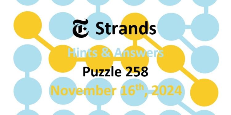 Daily Strands 258 Answers Today - 16th November 2024