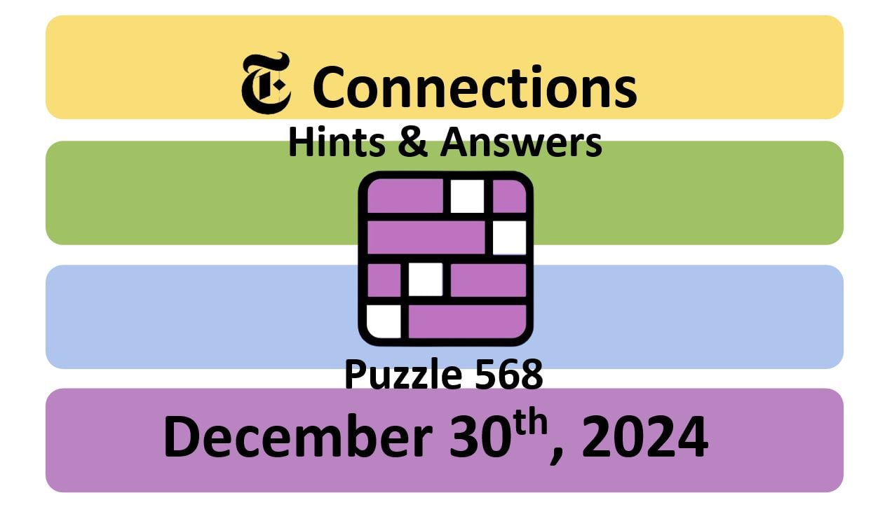 ‘NYT Connections’ Answers Today 568 December 30th, 2024 Hints and