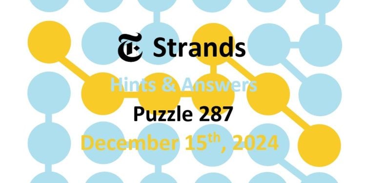 Daily Strands 287 Answers Today - 15th December 2024