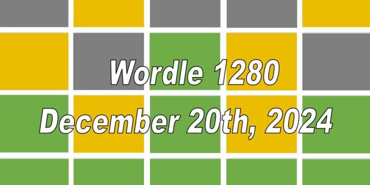 Daily Wordle 1280 - 20th December 2024