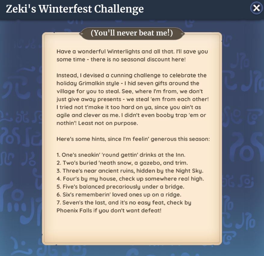 Palia Winterlights Treasure Chest Locations – Zeki’s Winterfest Challenge 2024