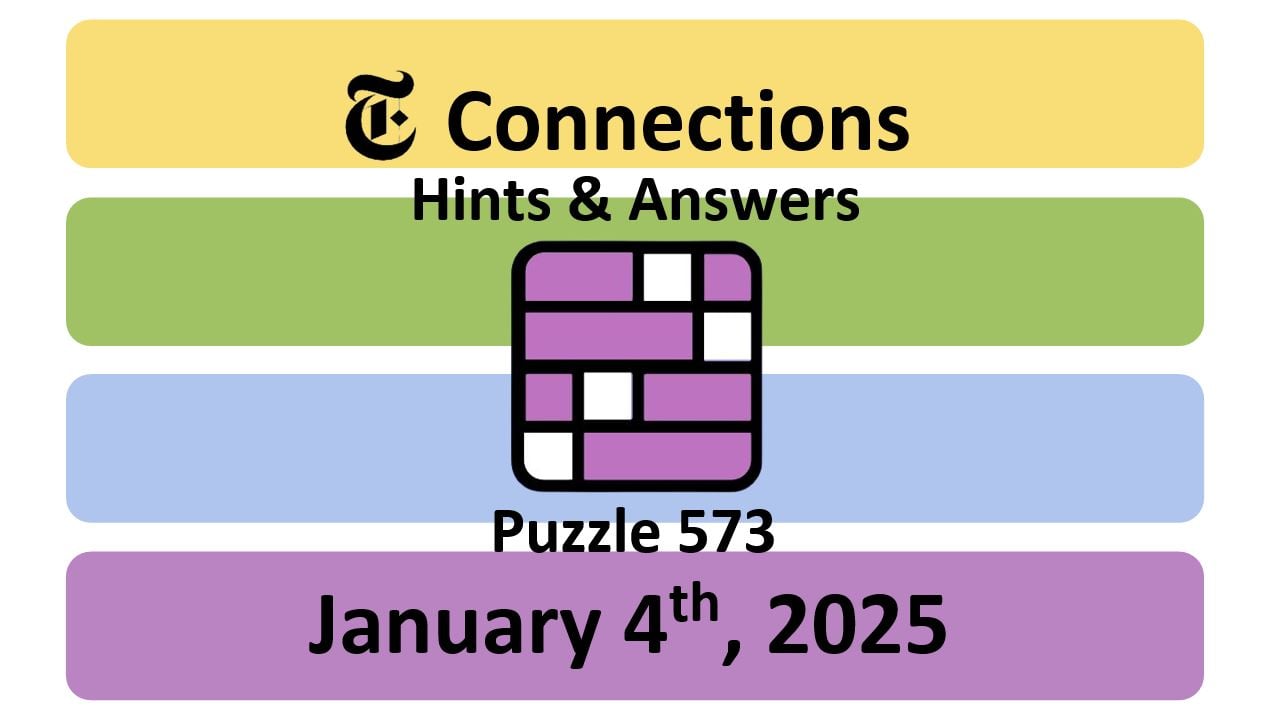 ‘NYT Connections’ Answers Today 573 January 4th, 2025 Hints and