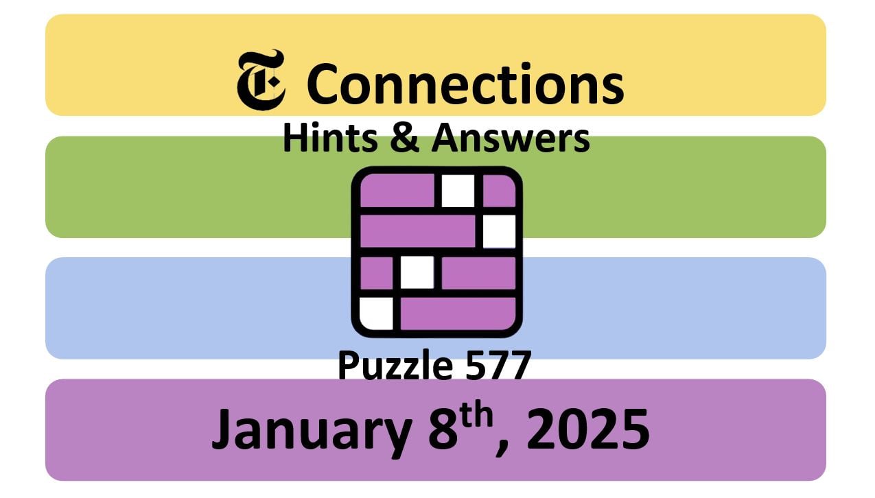 ‘NYT Connections’ Answers Today 577 January 8th, 2025 Hints and