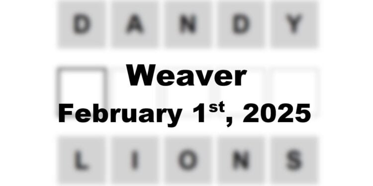 Daily Weaver Answers - 1st February 2025