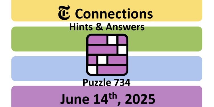 Daily NYT Connections 734 Answers - 14th June 2025