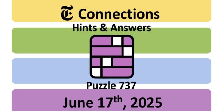 Daily NYT Connections 737 Answers - 17th June 2025