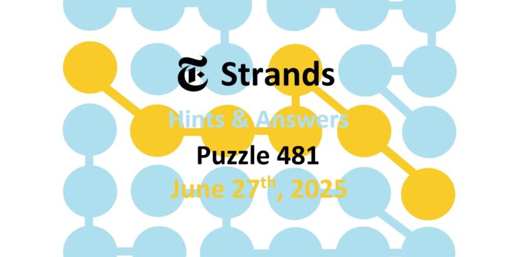 Daily Strands 481 Answers Today - 27th June 2025