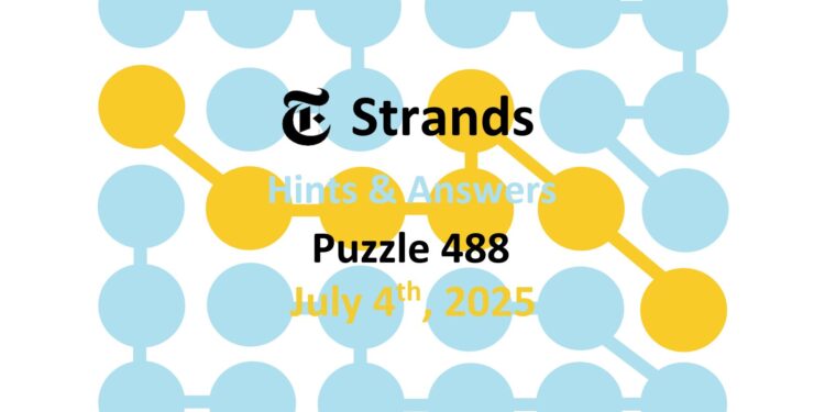 Daily Strands 488 Answers Today - 4th July 2025