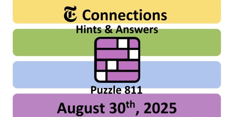Daily NYT Connections 811 Answers - 30th August 2025