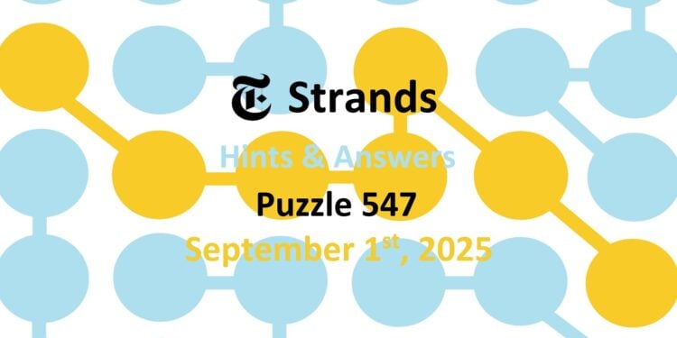 Daily Strands 547 Answers Today - 1st September 2025