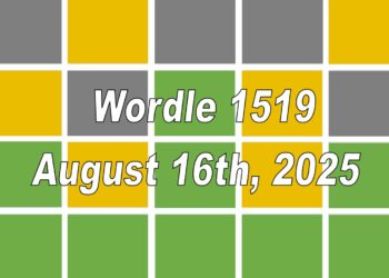 ‘Wordle’ Answer Today 1519 August 16th 2025 – Hints and Solution (8/16/25)