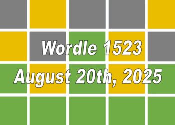 ‘Wordle’ Answer Today 1523 August 20th 2025 – Hints and Solution (8/20/25)