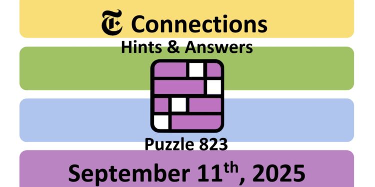 Daily NYT Connections 823 Answers - 11th September 2025