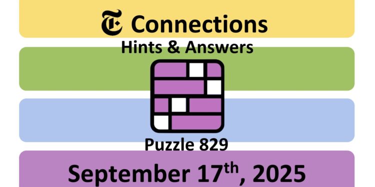 Daily NYT Connections 829 Answers - 17th September 2025