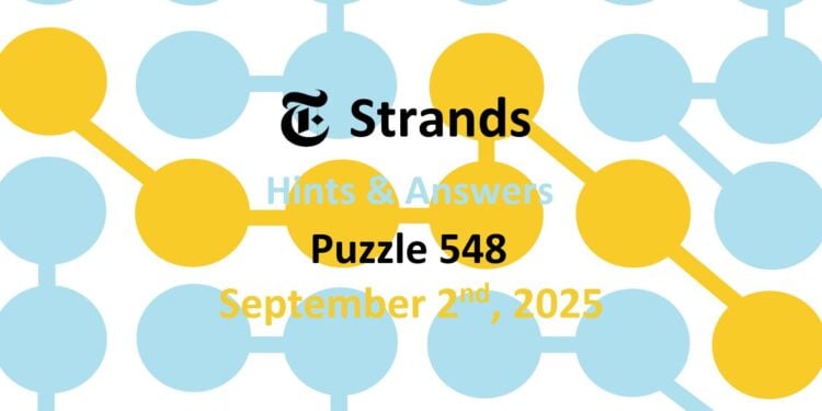 Daily Strands 548 Answers Today - 2nd September 2025