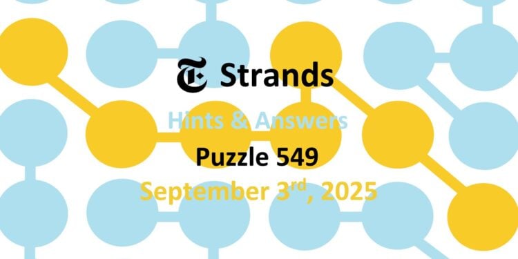 Daily Strands 549 Answers Today - 3rd September 2025