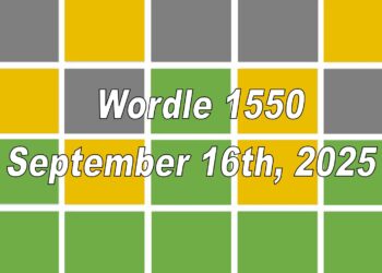 ‘Wordle’ Answer Today 1550 September 16th 2025 – Hints and Solution (9/16/25)