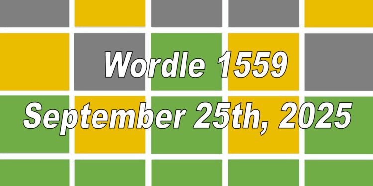 Daily Wordle 1559 - 25th September 2025
