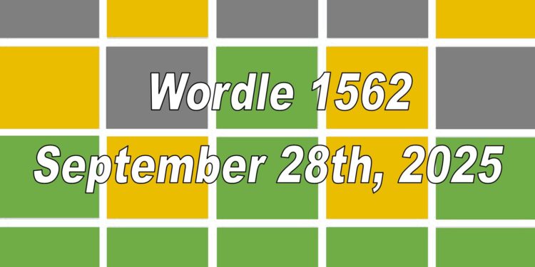 Daily Wordle 1562 - 28th September 2025