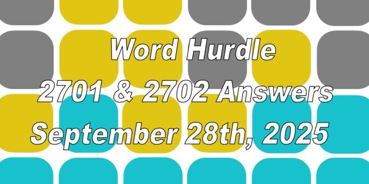 Word Hurdle #2701 & #2702 - 28th September 2025