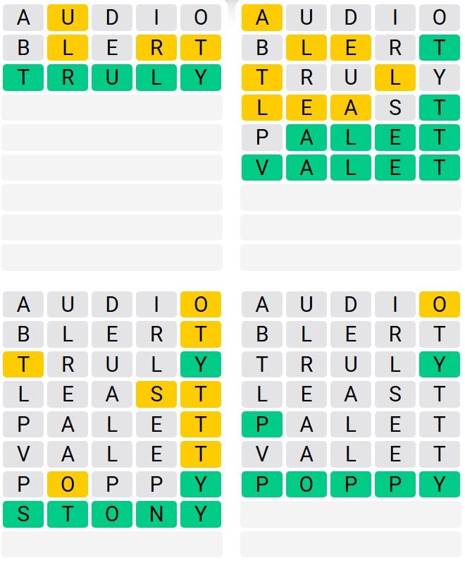 Daily Quordle 1371 Classic Answer - October 26th 2025