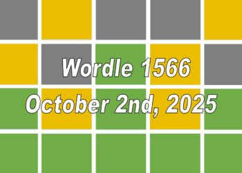 ‘Wordle’ Answer Today 1566 October 2nd 2025 – Hints and Solution (10/2/25)