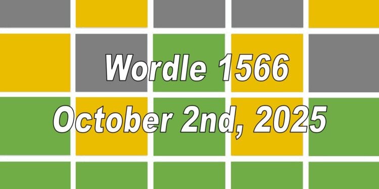 Daily Wordle 1566 - 2nd October 2025