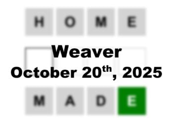 ‘Wordle’ Answer Today 1584 October 20th 2025 – Hints and Solution (10/20/25)