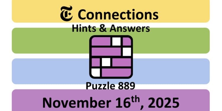 Daily NYT Connections 889 Answers - 16th November 2025