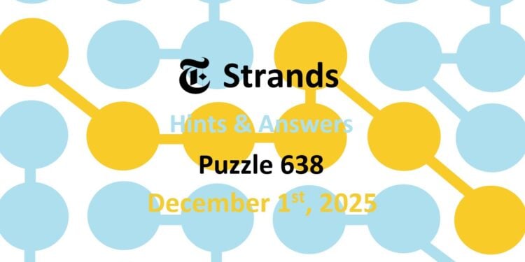 Daily Strands 638 Answers Today - 1st December 2025