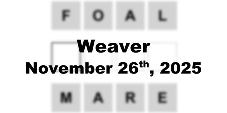 Weaver Answer - 26th November 2025