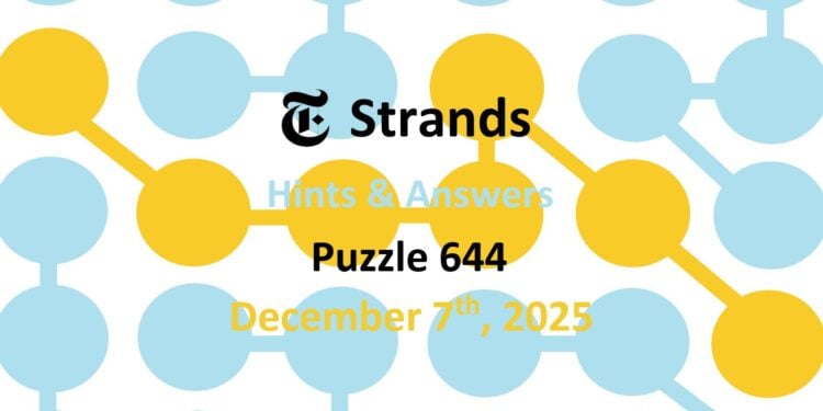 Daily Strands 644 Answers Today - 7th December 2025