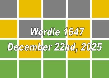 ‘Wordle’ Answer Today 1647 December 22nd 2025 – Hints and Solution (12/22/25)
